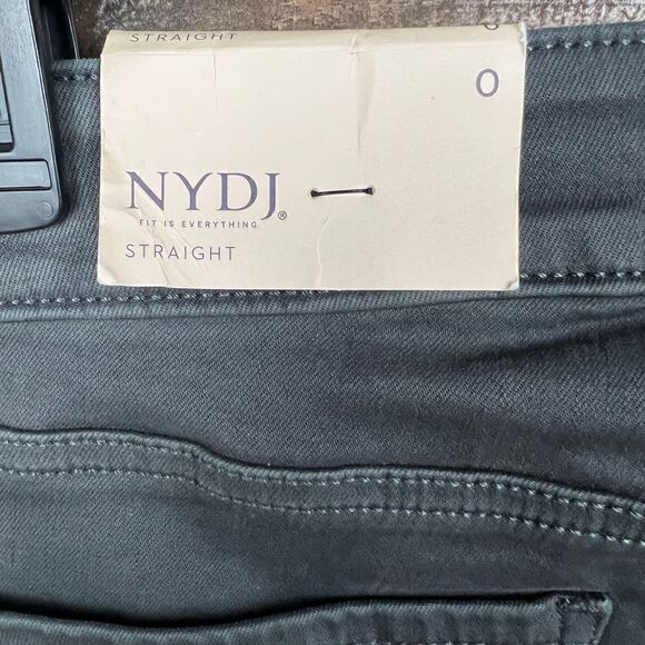 NYDJ Marilyn Straight Grey Zip Fly Button Closure 5 Pocket Lift Tuck Tech Size 0 - Picture 5 of 13